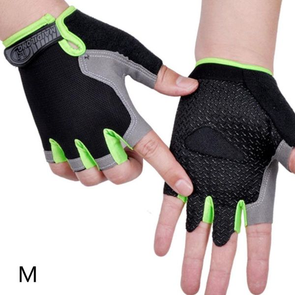 

cycling gloves 1 pair anti slip sweat men women half finger mtb road riding camping hiking gym fitness accessories, Black