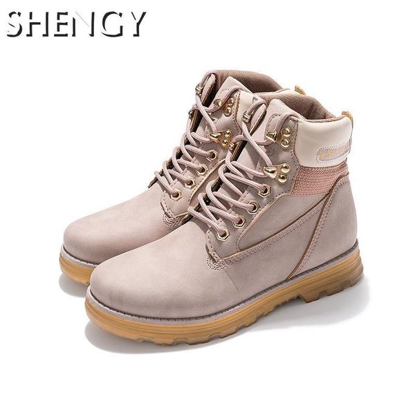 

boots 2021 autumn winter ladies ankle casual british style warm women comfortable non-slip solid color female, Black