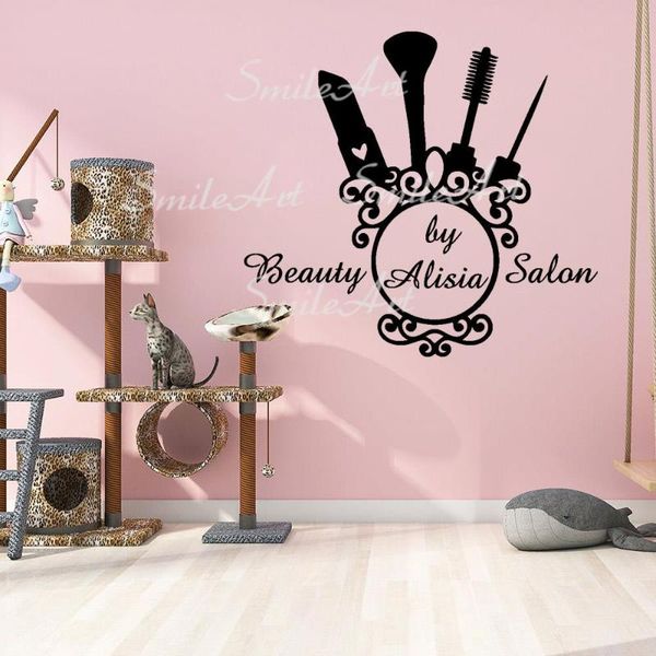

wall stickers custom name beauty salon sticker art home decor for kids rooms decoration murals