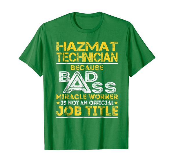 

hazmat technician miracle worker job title shirts, White;black