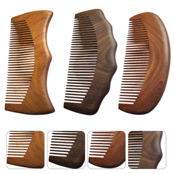 

hair brushes 3pcs non-static comb creative wood practical hairstyling, Silver
