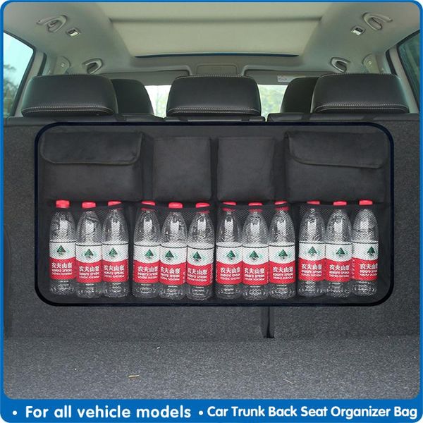 

car organizer trunk back seat bag suv net mesh storage stowing tidying folding pockets trash bags auto interior accessories