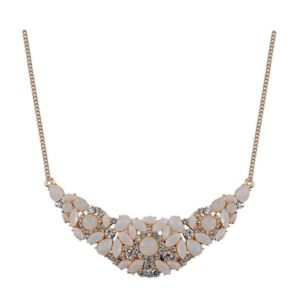

chokers maxi necklace collier european and american clothing crystal, Golden;silver