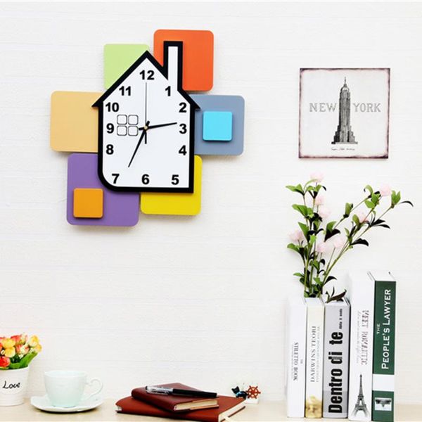 

wall clocks mute large clock 3d study decor bedroom house kids for children room relogio parede l