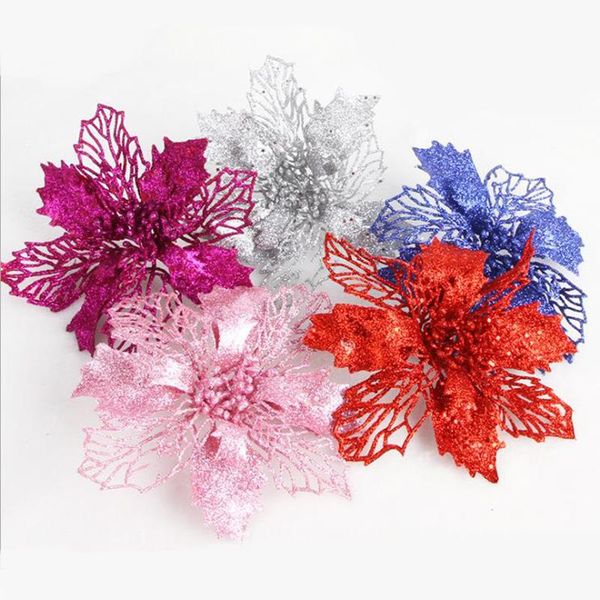 

party masks 15cm glitter christmas rattan flower tree decoration for home scene arrangement