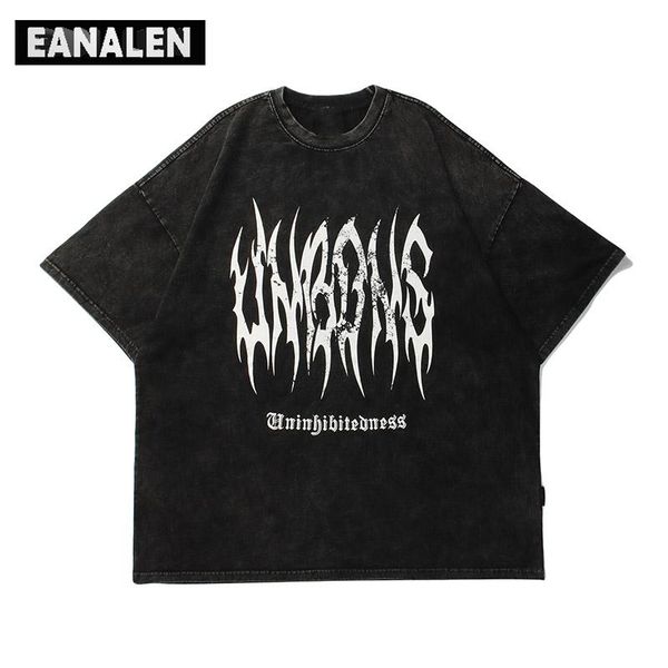 

men's t-shirts summer hip hop rapper graphic short sleeve t-shirt punk rock gothic clothes oversized harajuku vintage, White;black