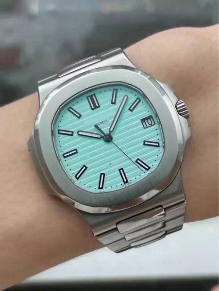 

40mm men watch thin dress mens wristwatch 5711 5711/1a-018 automatic 324 bracelet classical watches t blue dial limited 2022 new york watch, Slivery;brown