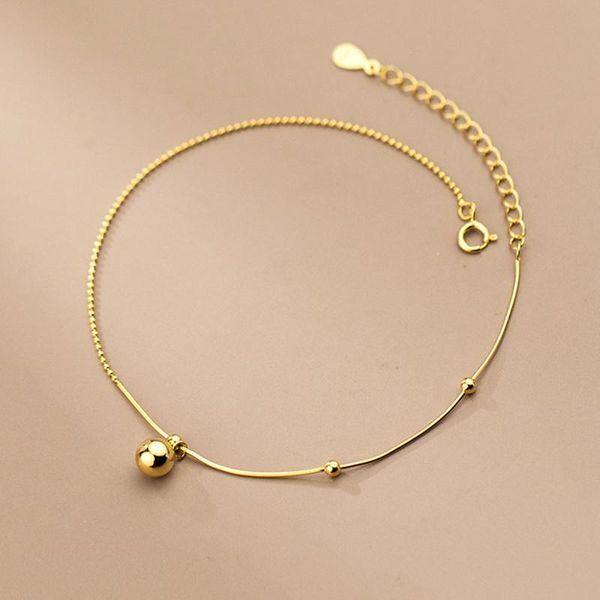 

anklets summer fashion 925 sterling silver chain for women beach party beads ankle jewelry girl gifts, Red;blue