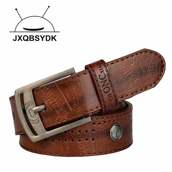 

belts jxqbsydk for men retro cowboy pin buckle designer rivets, Black;brown