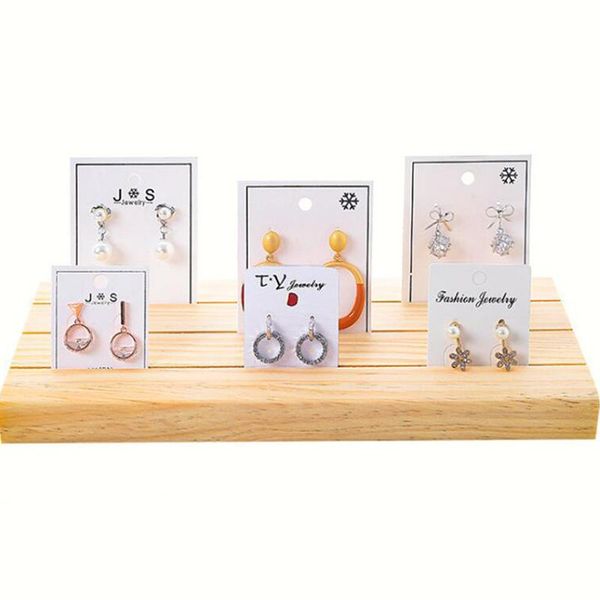 

hooks & rails earrings jam paper jewelry solid wood display props card 3 slot plate shelf storage rack