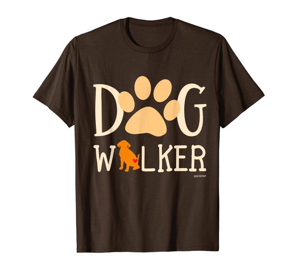 

dog walker dog and paw print with heart t-shirt, White;black
