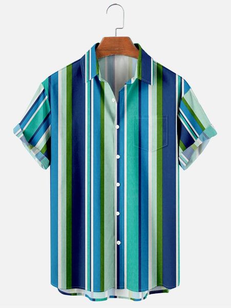 

men's casual shirts 2021 cross 7 creative striped elements 3d digital printing trend loose short sleeve shirt top, White;black