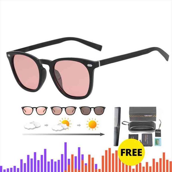 

brand pchromic sunglasses women brand designer polarized sunglasses chameleon vintage light adaptive woman, White;black