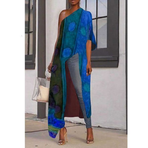 

printed women's casual dresses irregular drs, Black;gray