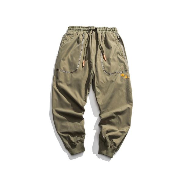 

men's pants 19 winter japanese letter printed striped decoration thickened leggings loose and fat casual, Black