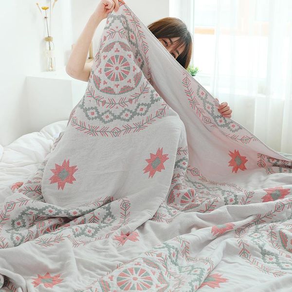 Cobertores de algodão capa de capa de cama de cama cobertor manta de verão têxtil de consolador de verão de verão