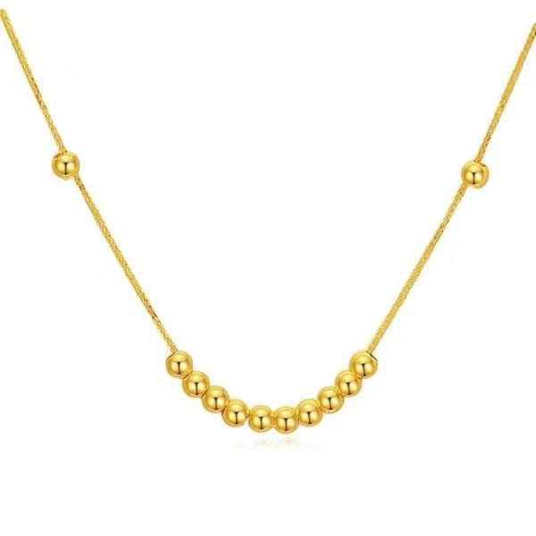 

chains luxury au750 genuine 18k gold women's jewelry necklace happy silme water drop gift real, Silver