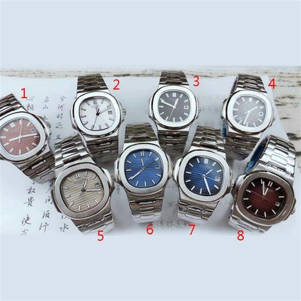 

40mm new arrivel silver mens watches 8 colors automatic movement sapphire glass watches 5711 series, Slivery;brown