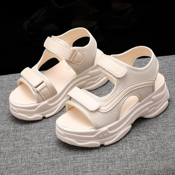 

35-40 size summer women shoes height incresing sandals platform ladies colleges students ins gladiator, Black