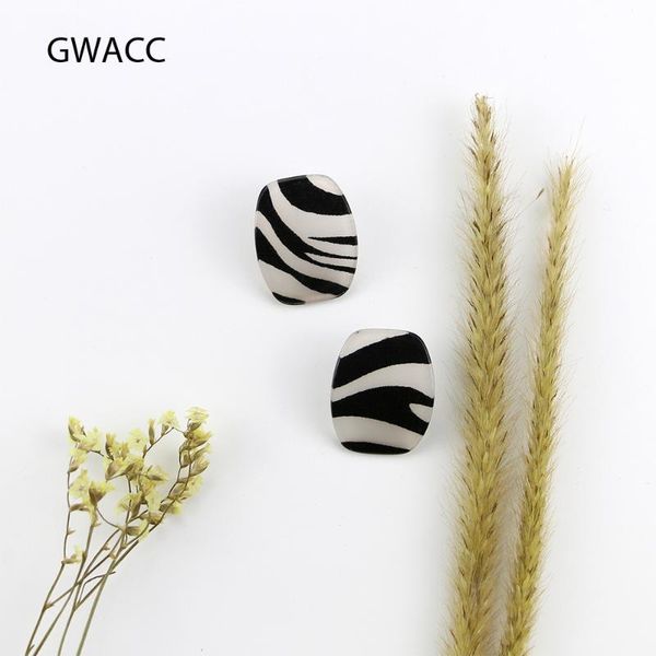

zebra stripes earrings black and white stud for women curved design big personality jewelry gift boho, Golden;silver