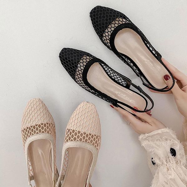 

sandals shoes female sandal 2021 summer med girls comfort beige low closed fashion medium buckle strap casual fabric solid rome pu b, Black
