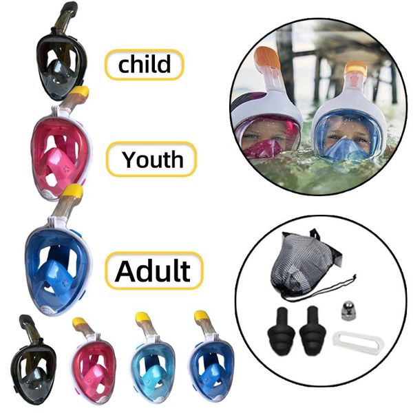 

diving masks underwater scuba snorkeling anti fog child full face respiratory safe waterproof swimming equipment for adult