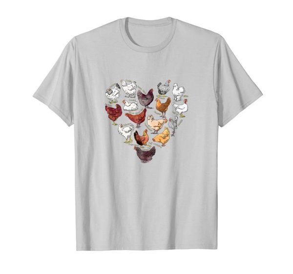 

men's t-shirts backyard chicken love heart | crazy breed t-shirt, White;black