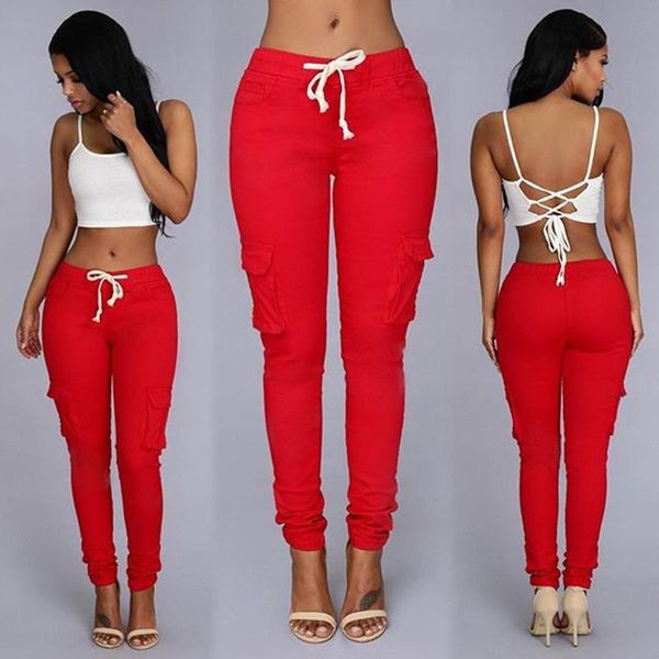 

women's jeans waist women retro denim high-end harem pants, Blue