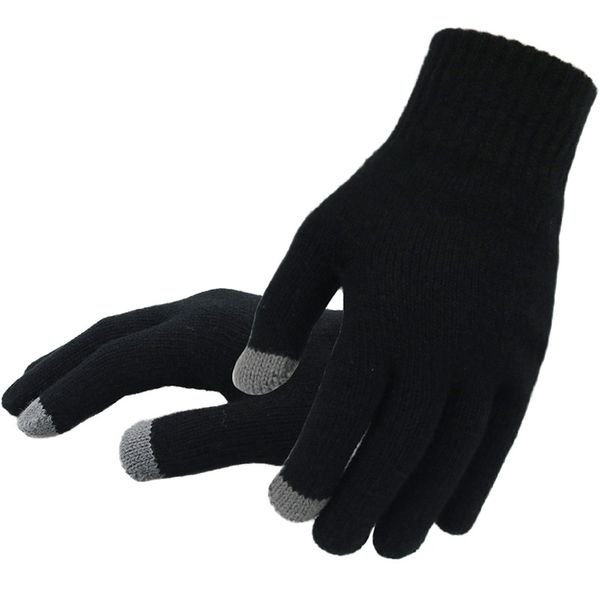 

cool winter knitted gloves touch screen male mitten thicken warm cashmere solid men business glove autumn, Blue;gray