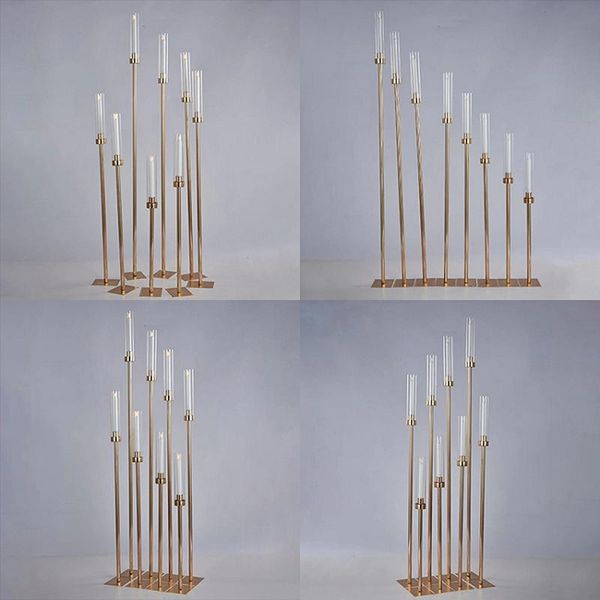 

candle holders 8 heads metal diy pattern holder wedding table core pillar bracket road lead party