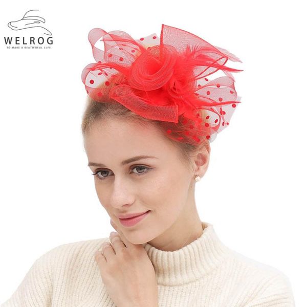 

stingy brim hats welrog 2021 fashion lace fascinator cocktail hat vintage hair accessories for women girls party fedoras headwear, Blue;gray