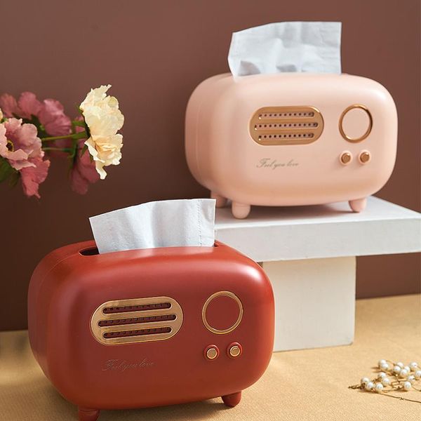 

cute plastic tissue box storage multifunctional creative paper pumping kitchen dust-proof household radio boxes & napkins