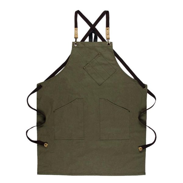 

aprons fashion&working design light soft canvas apron double side pockets adjustable whole body hangable painting chef restaurant