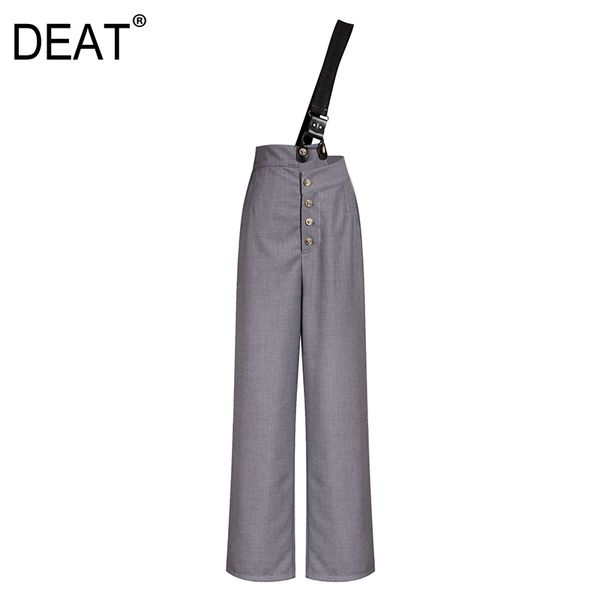 

summer high waist single breasted full length gray and black color tipe pants female trousers 1w910 210421, Black;white