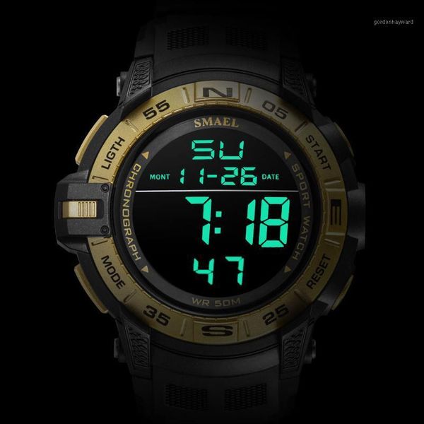 

digital swimming watches mens sport smael brand 5bar waterproof wristwatch military electronic watch chronograph led clock wristwatche wrist, Slivery;brown
