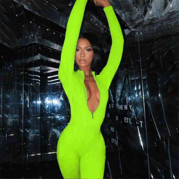 

women's jumpsuits & rompers summer casual women's wear green blue high collar zipper elastic sports fitness tight pants jumps, Black;white