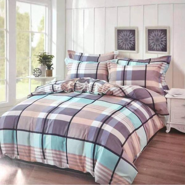 

bedding sets fashion exquisite striped plaid home textile soft duvet cover pillow case bed sheet king  twin set