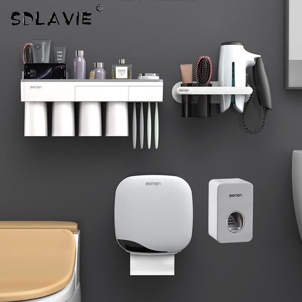 

toilet paper holder shelf toothpaste dispenser toothbrush tissue box hair dryer for set bathroom accessories bath accessory