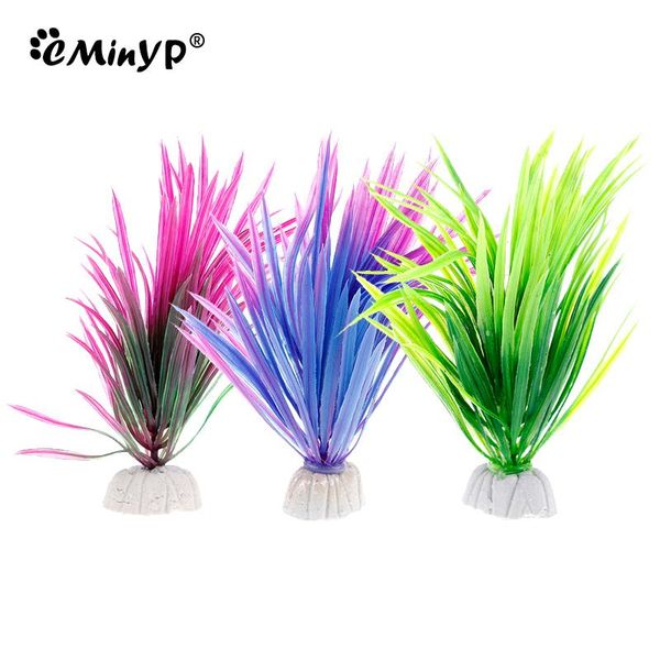 

simulation artificial seaweed aquarium decor plastic plants fish tank decoration green purple water grass viewing landscape decorations
