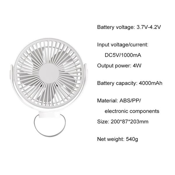

electric fans usb hanging dual-purpose ceiling fan mini 4 wind speed bedroom outdoor tent 360 degree rotating air supply portable