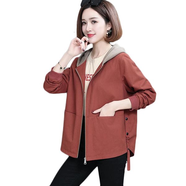 

women's trench coats hoodie, oat, korean printing, relaxed, khaki, 4xl, novel, spring and autumn, Tan;black