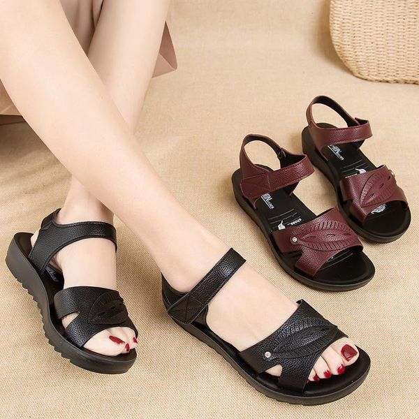 

women flats loafers shoes soft ladies shoe sole fashion sandals, Black