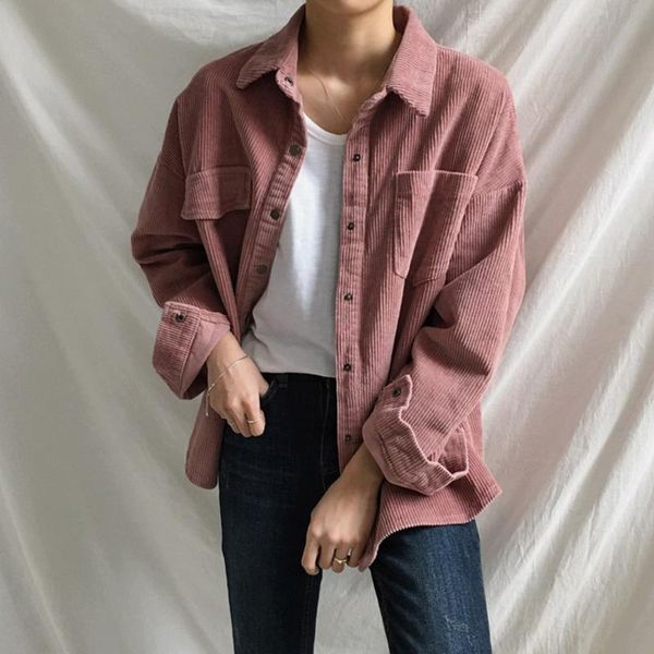 

women's jackets harajuku corduroy women winter autumn coats plus size female korean style loose trend big cute solid clothing, Black;brown