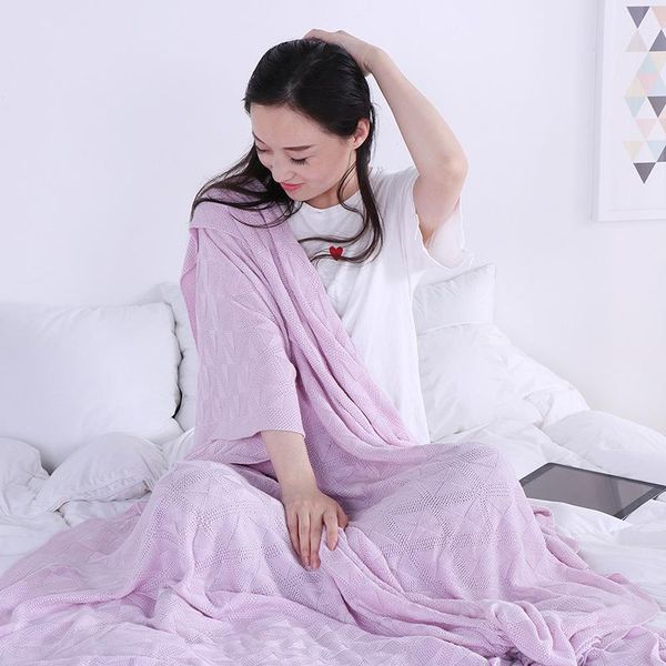 

blankets style knitted blanket bamboo fiber soft cold feeling ice silk nap