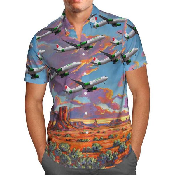 

men's casual shirts cool plane 3d beach hawaiian 2021 summer short sleeve shirt streetwear oversized 5xl camisa social chemise homme-70, White;black