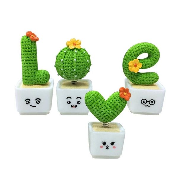 

decorative objects & figurines 4pcs creative simulation cactus shaped adornments bonsai prop ins valentine gift ornaments (green)