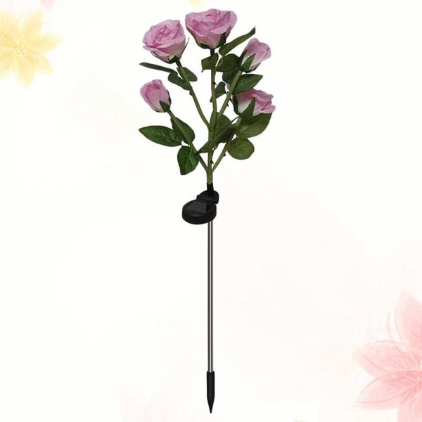 

heads solar rose lawn light artificial led flower pole stick for outdoor decoration garden lamps