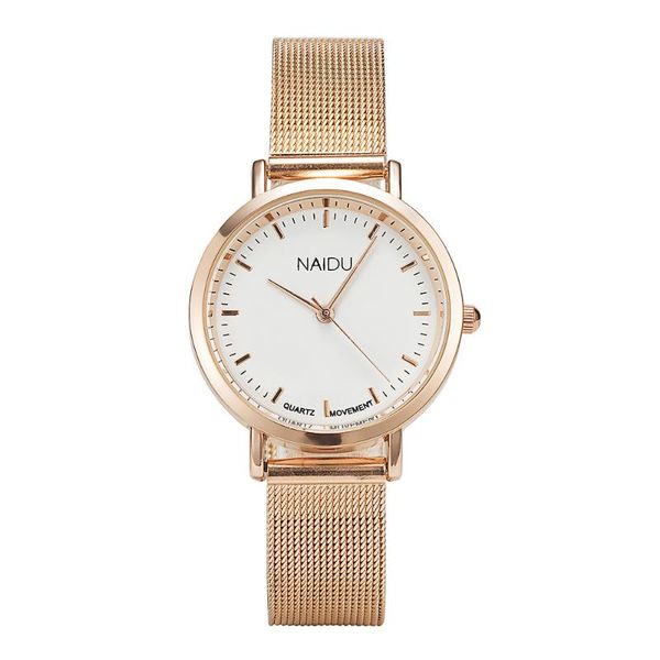 

wristwatches rose gold stainless steel women watches fashion simple female quartz watch 2021 ladies casual with mesh strap clock, Slivery;brown