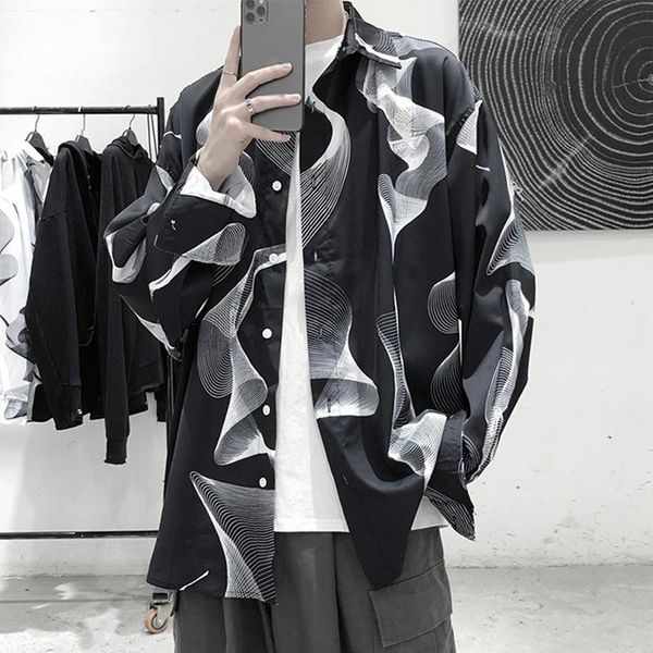 

men's casual shirts shirt fashion brand all-matching hip hop pu handsome long-sleeved korean style trendy spring and autumn coat, White;black