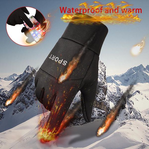 

cycling gloves winter motorcycle waterproof driving moto touchscreen running motorbike men women racing riding, Black